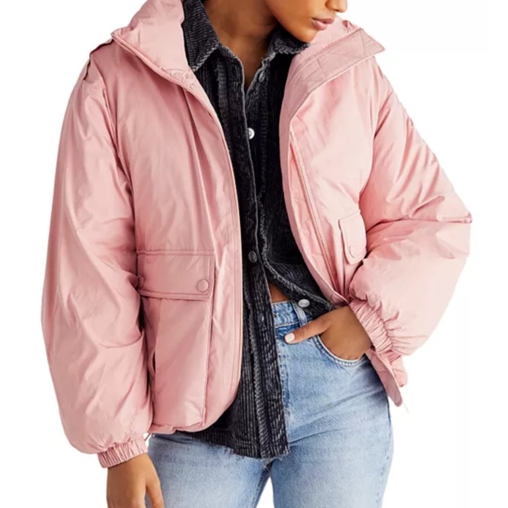 Free People Pink Puffer Jacket